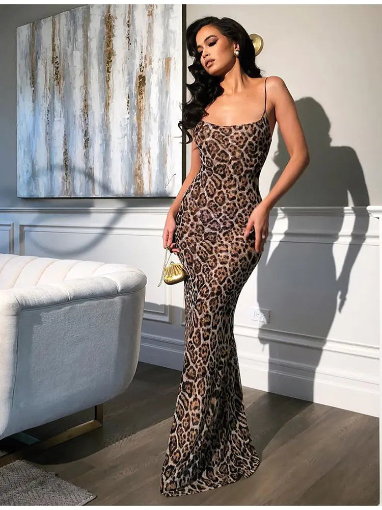 Leopard Maxi Dress - Stylish Sling Design for 2019 - Shic Unlimited