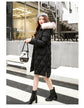 Hooded Mid-Length Cotton Coat with Fur Collar