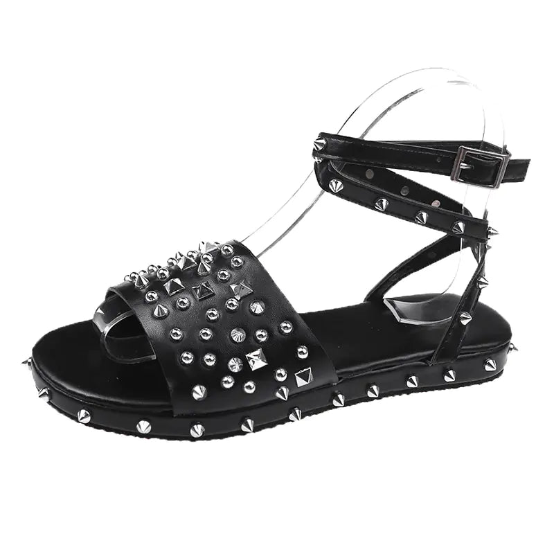 Shic Rivet Fish-Mouth Sandals - Shic Unlimited