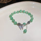Green Emerald Diamond Open Bangle Bracelet