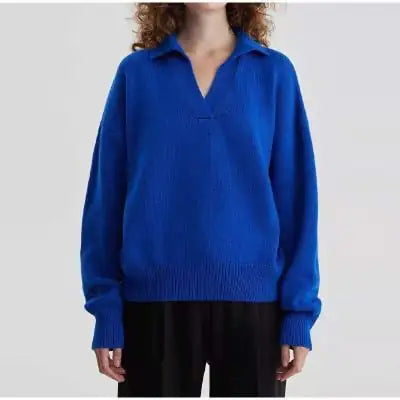 Solid Knit Polo Neck Sweater