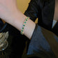 Green Emerald Diamond Open Bangle Bracelet