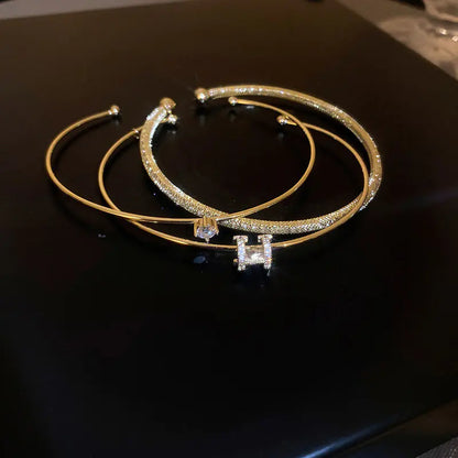 Green Emerald Diamond Open Bangle Bracelet